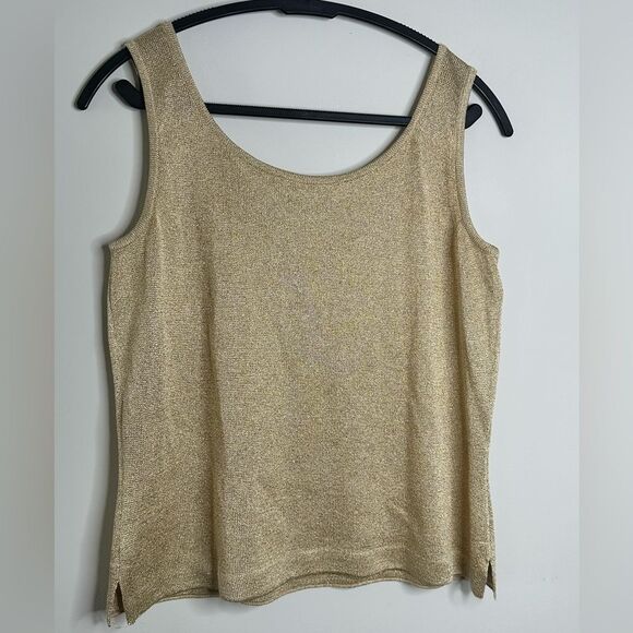 ST JOHN Gold Shimmering Tank Top - Picture 3 of 6